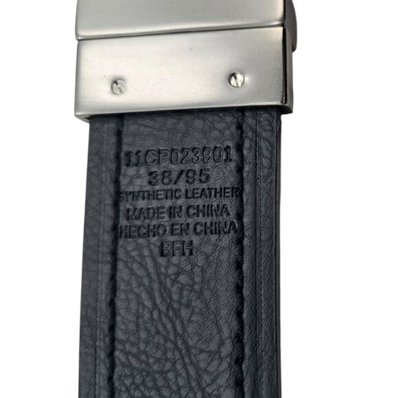 Columbia Mens 38 Black Brown Reversible Faux Leather Belt - Picture 6 of 7